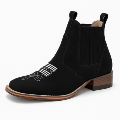 Kit Bota Barreto de Cuero Legítimo con Plantilla Ortopédica +REGALOS: Cuchillo con Funda, Cinturón, Sombrero y Porta Celular