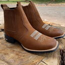 Kit Bota Barreto de Cuero Legítimo con Plantilla Ortopédica +REGALOS: Cuchillo con Funda, Cinturón, Sombrero y Porta Celular