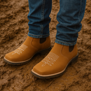 Kit Bota Patrón de Cuero Legítimo con Plantilla Ortopédica +REGALOS: Sombrero, Billetera, Cinturón, Cuchillo y Vaso Térmico