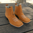 Kit Bota Patrón de Cuero Legítimo con Plantilla Ortopédica +REGALOS: Sombrero, Billetera, Cinturón, Cuchillo y Vaso Térmico