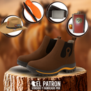 Kit Bota Leonor de Cuero Legítimo con Suela Antideslizante +REGALOS: Plantilla Ortopédica, Sombrero, Cinturón y Cantimplora